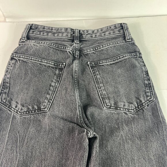 Zara Jeans Women's 26 x 32* High Rise Baggy Black Faded Cotton Denim Tag 0 - Picture 10 of 16